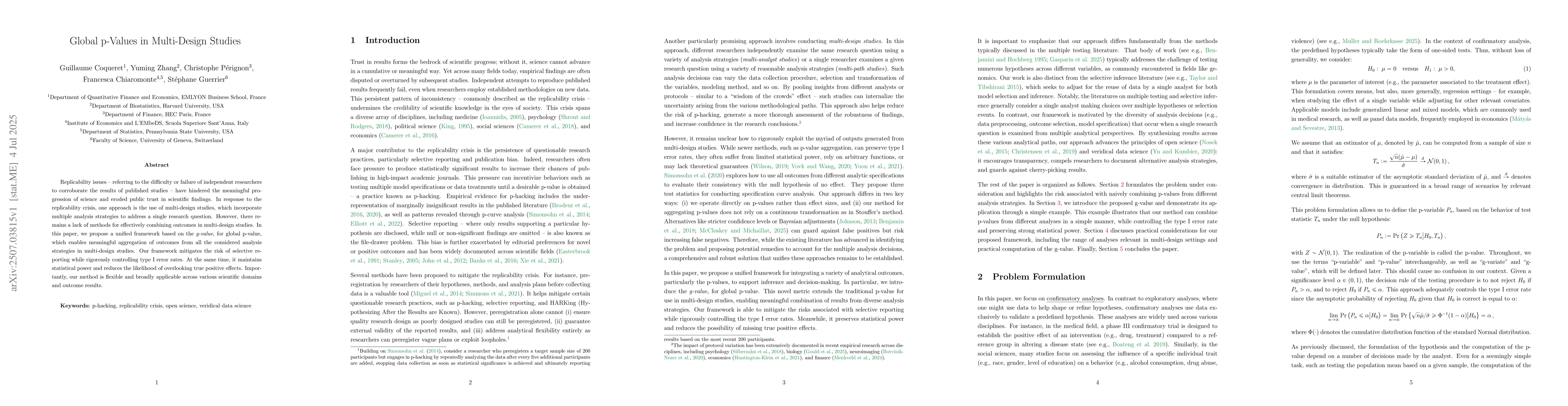 Thumbnail for Global p-Values in Multi-Design Studies