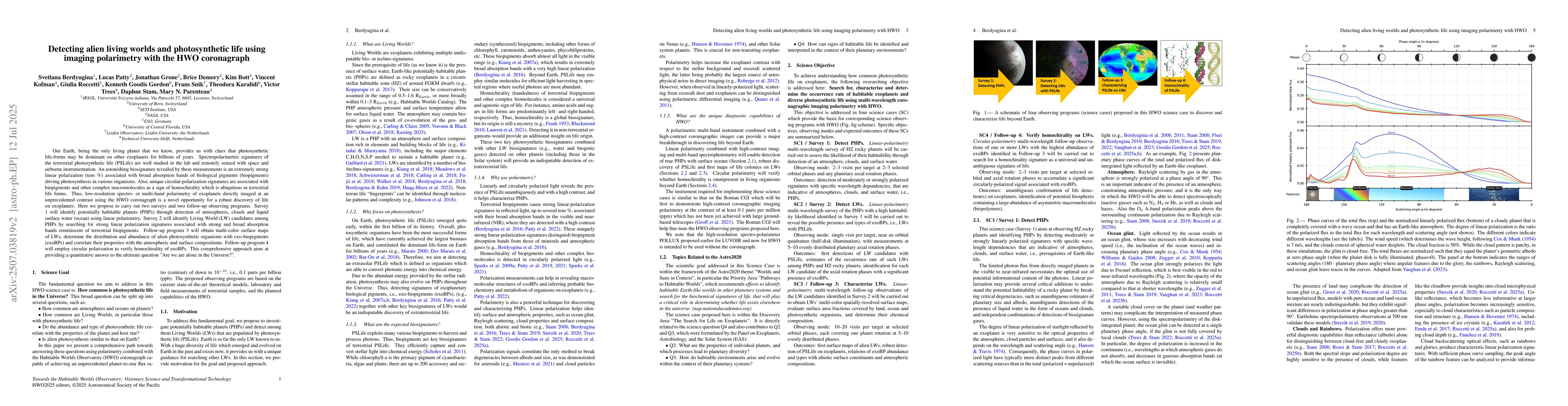 Thumbnail for Detecting alien living worlds and photosynthetic life using imaging
  polarimetry with the HWO coronagraph