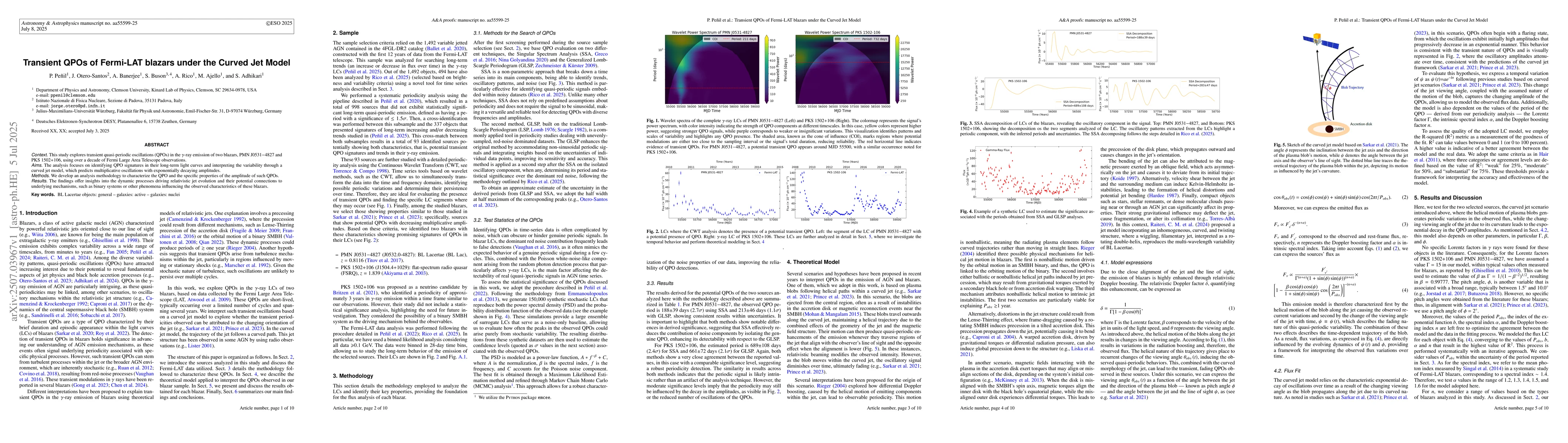 Thumbnail for Transient QPOs of Fermi-LAT blazars under the Curved Jet Model