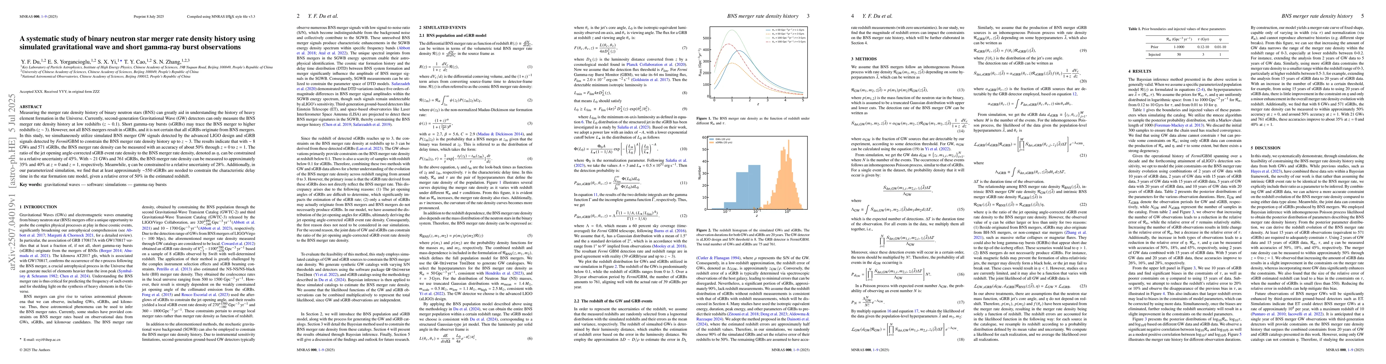 Thumbnail for A systematic study of binary neutron star merger rate density history
  using simulated gravitational wave and short gamma-ray burst observations