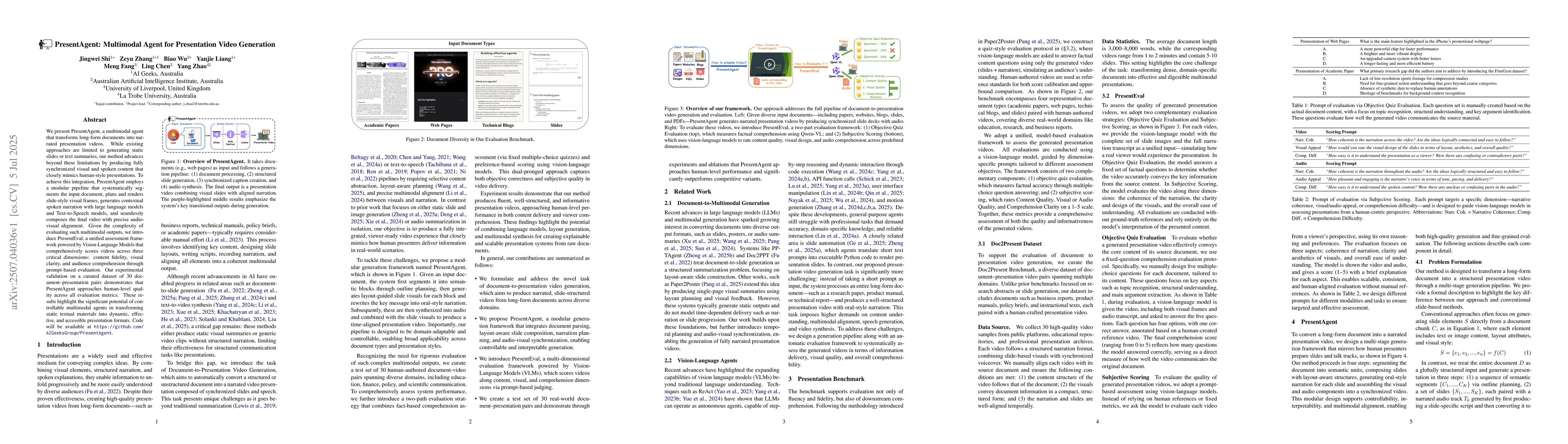 Thumbnail for PresentAgent: Multimodal Agent for Presentation Video Generation