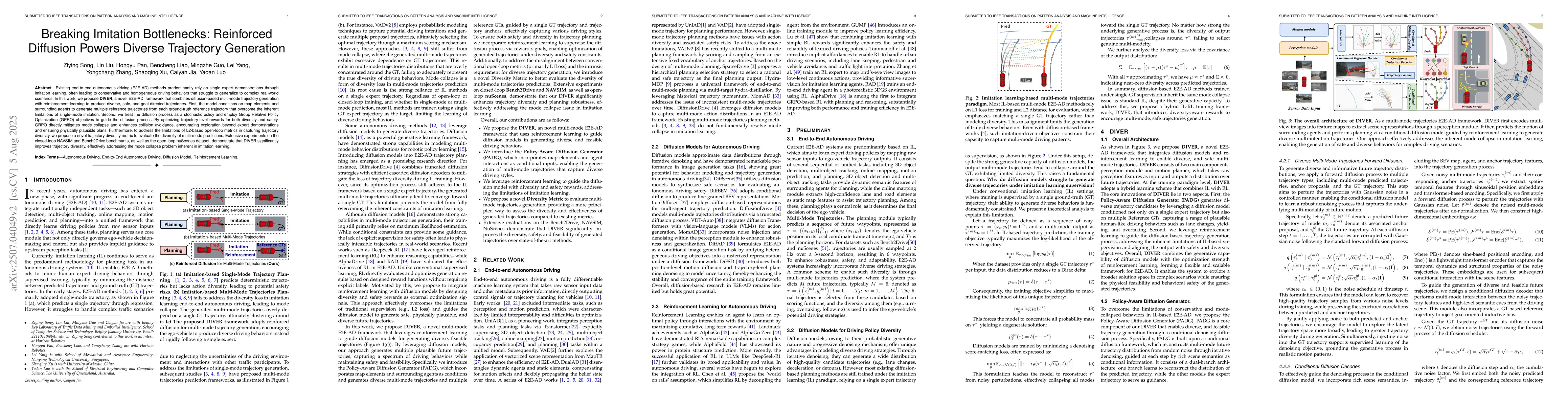 Thumbnail for Breaking Imitation Bottlenecks: Reinforced Diffusion Powers Diverse
  Trajectory Generation