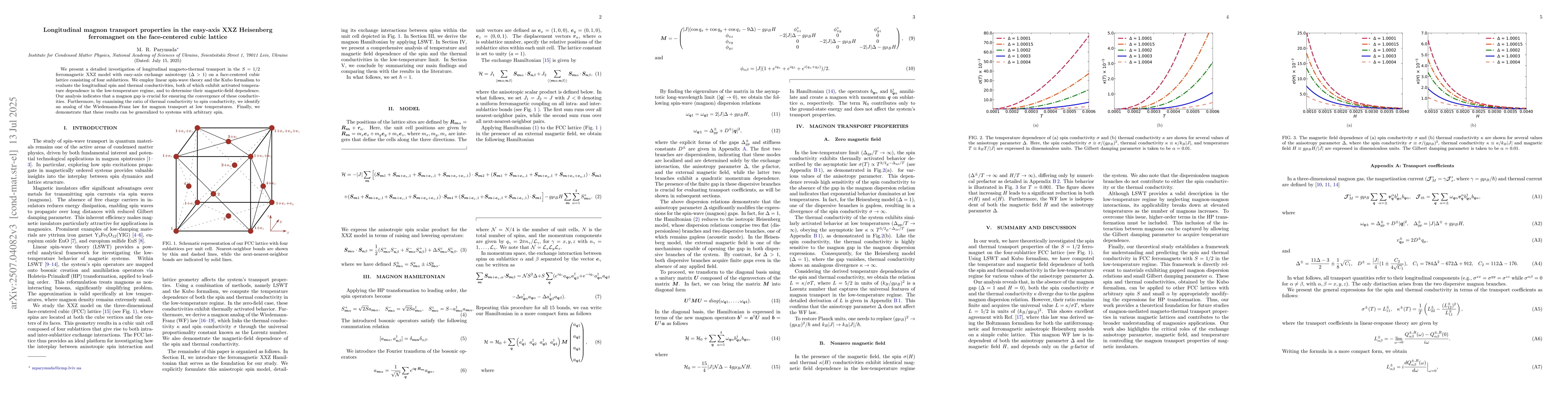 Thumbnail for Longitudinal magnon transport properties in the easy-axis XXZ Heisenberg
  ferromagnet on the face-centered cubic lattice