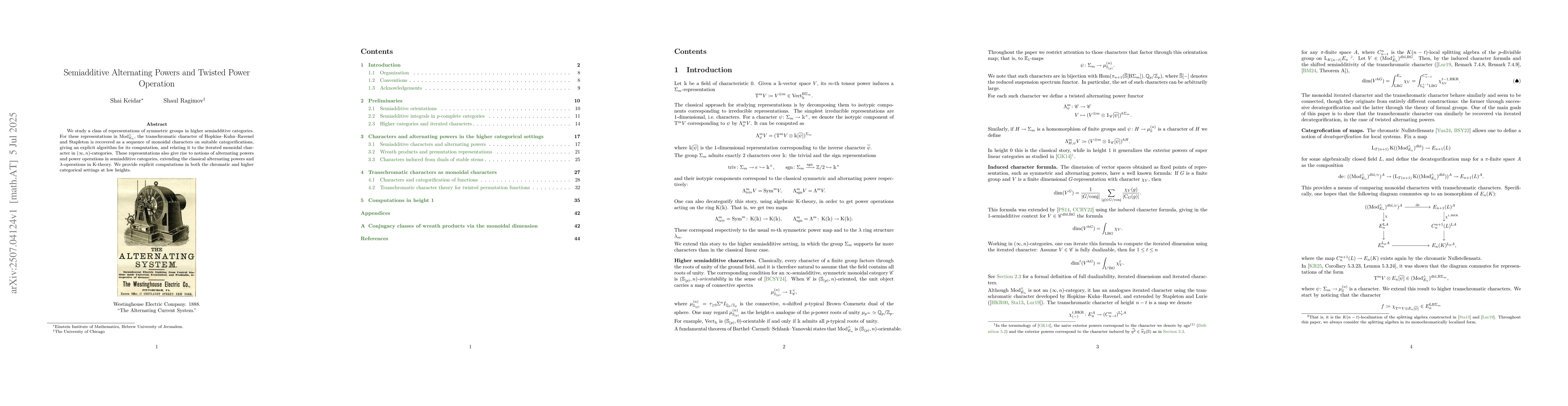 Thumbnail for Semiadditive Alternating Powers and Twisted Power Operation