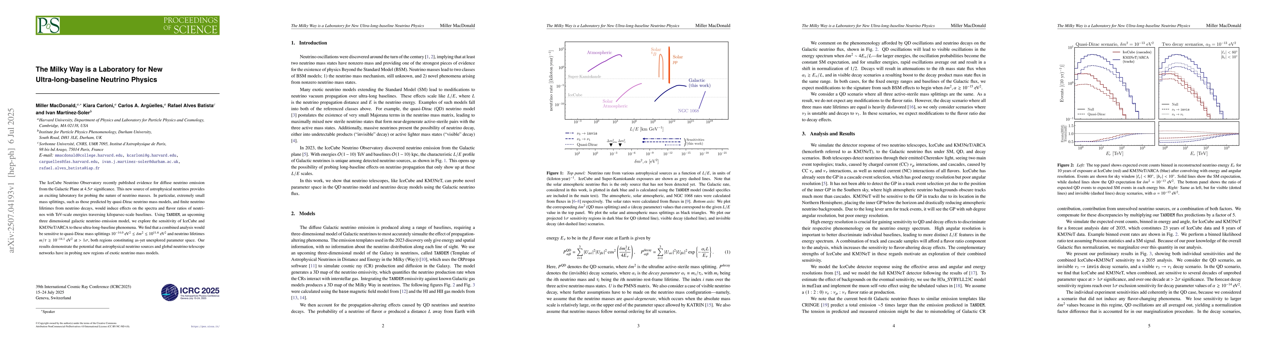 Thumbnail for The Milky Way is a Laboratory for New Ultra-long-baseline Neutrino
  Physics