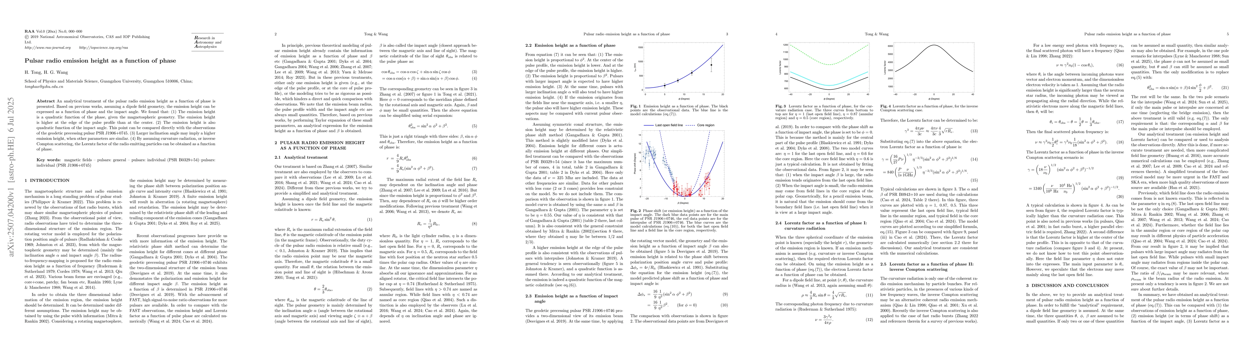 Thumbnail for Pulsar radio emission height as a function of phase