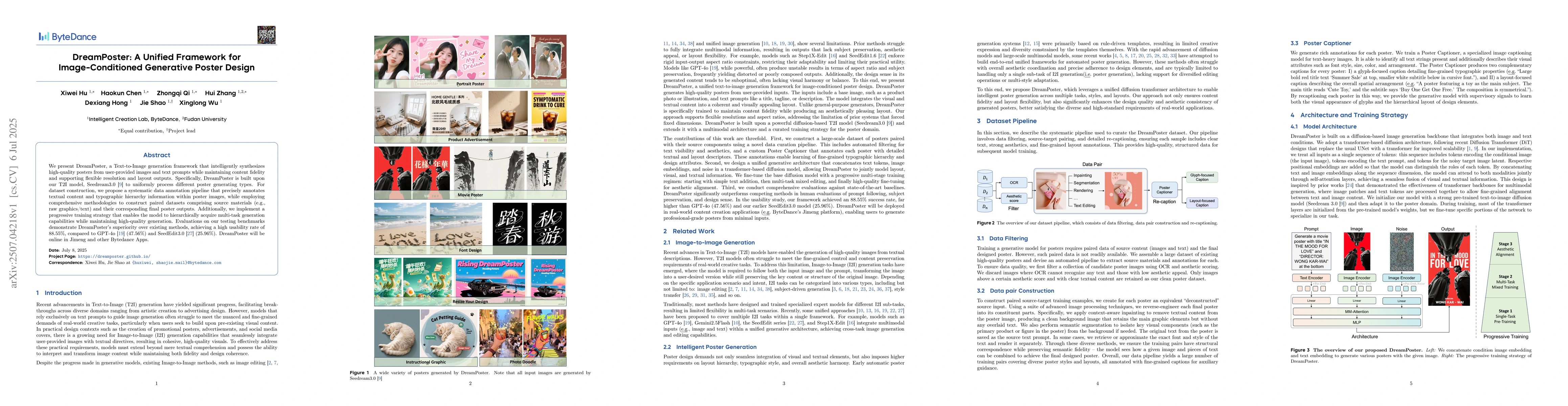 Thumbnail for DreamPoster: A Unified Framework for Image-Conditioned Generative Poster
  Design