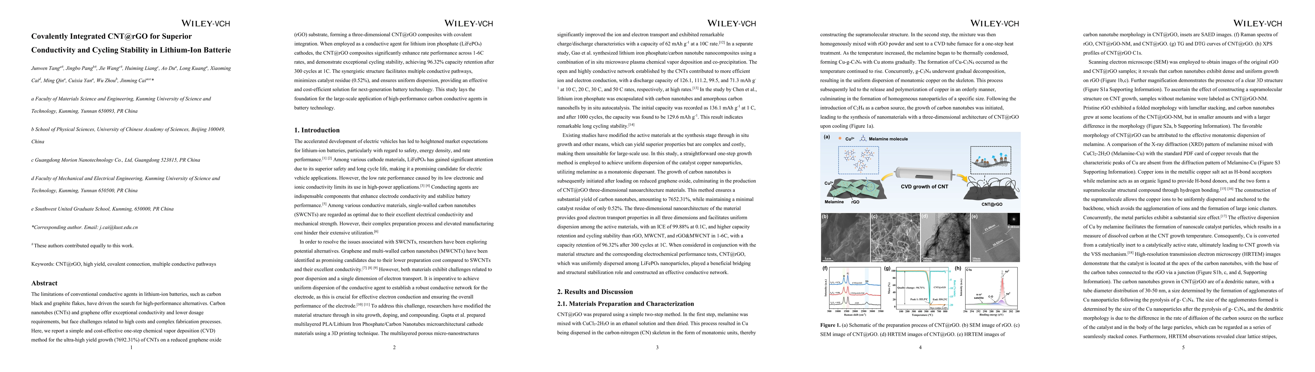 Thumbnail for Covalently Integrated CNT@rGO for Superior Conductivity and Cycling
  Stability in Lithium-Ion Batterie
