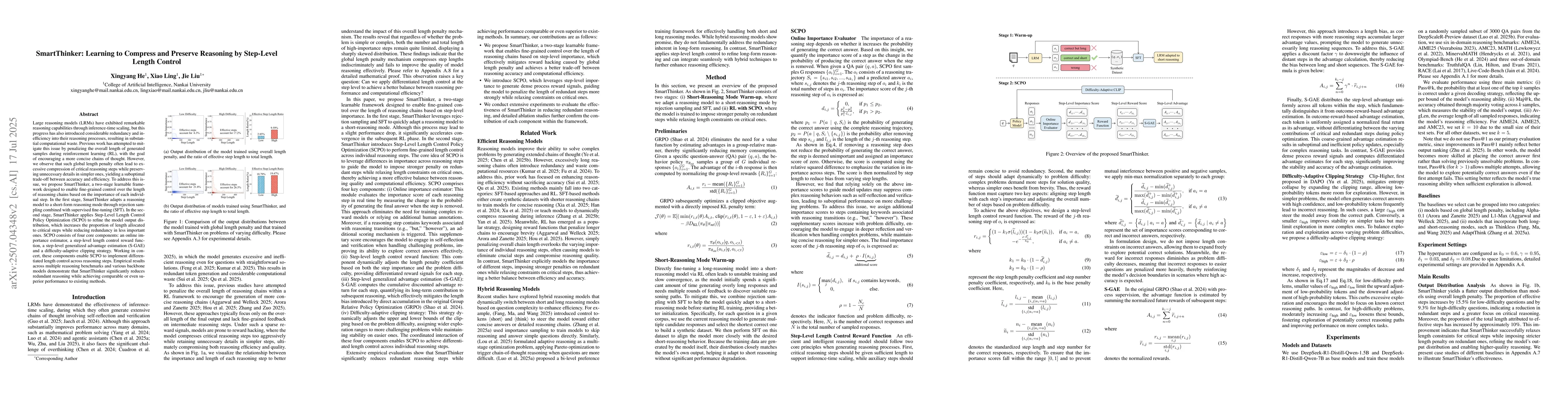 Thumbnail for SmartThinker: Learning to Compress and Preserve Reasoning by Step-Level
  Length Control