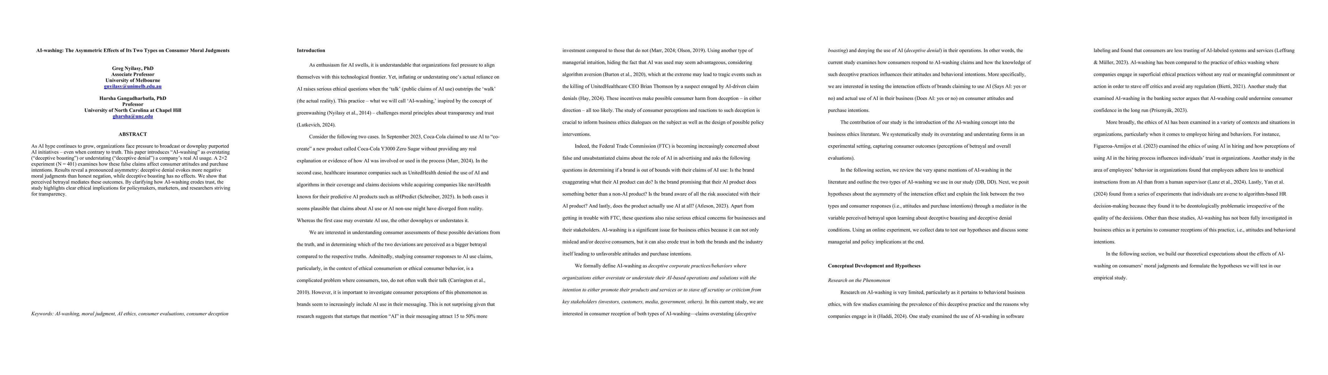 Thumbnail for AI-washing: The Asymmetric Effects of Its Two Types on Consumer Moral
  Judgments