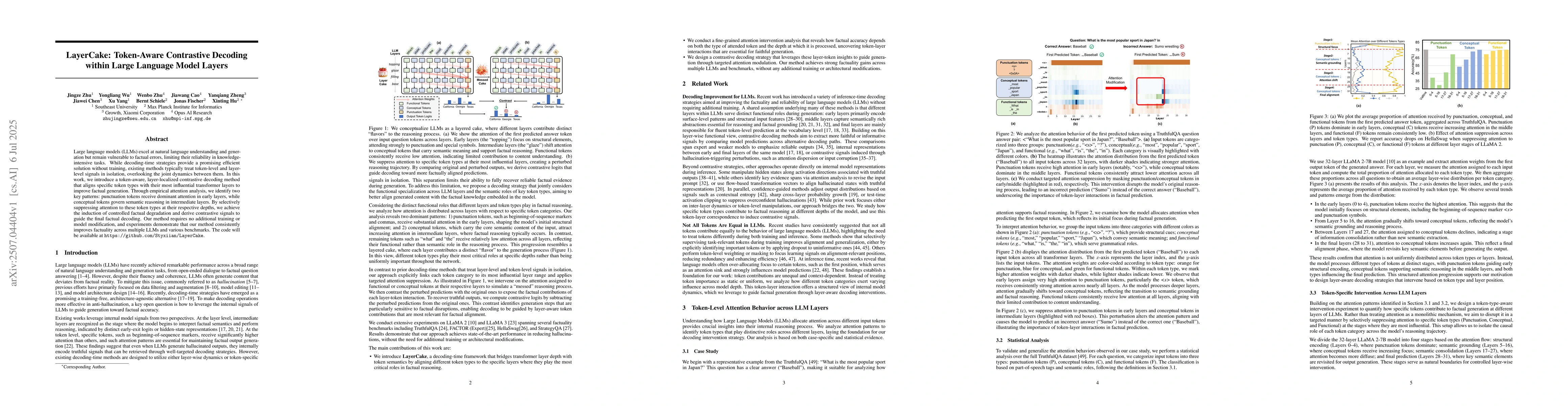 Thumbnail for LayerCake: Token-Aware Contrastive Decoding within Large Language Model
  Layers