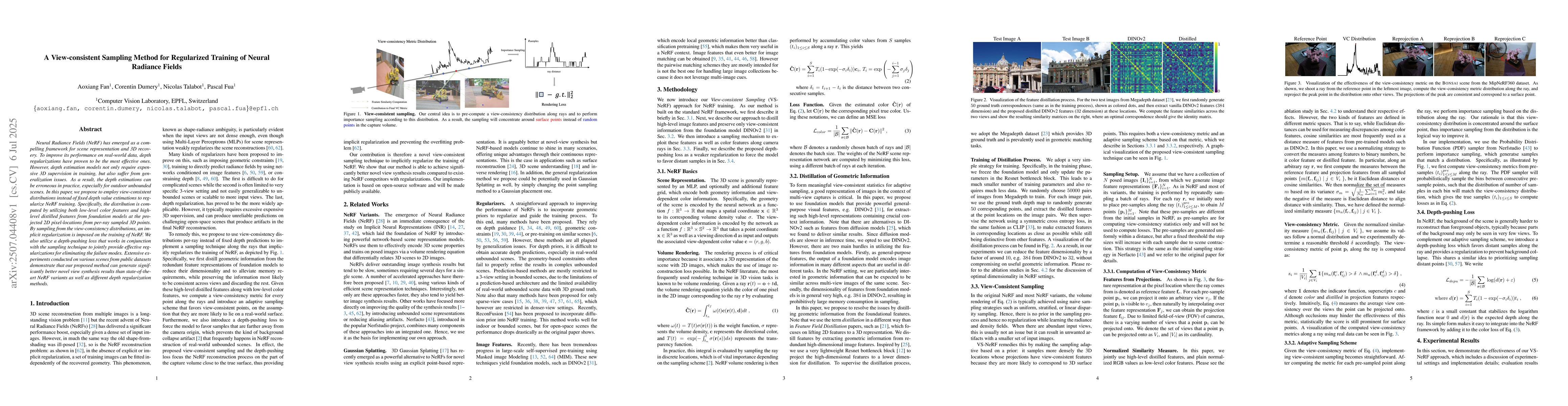 Thumbnail for A View-consistent Sampling Method for Regularized Training of Neural
  Radiance Fields