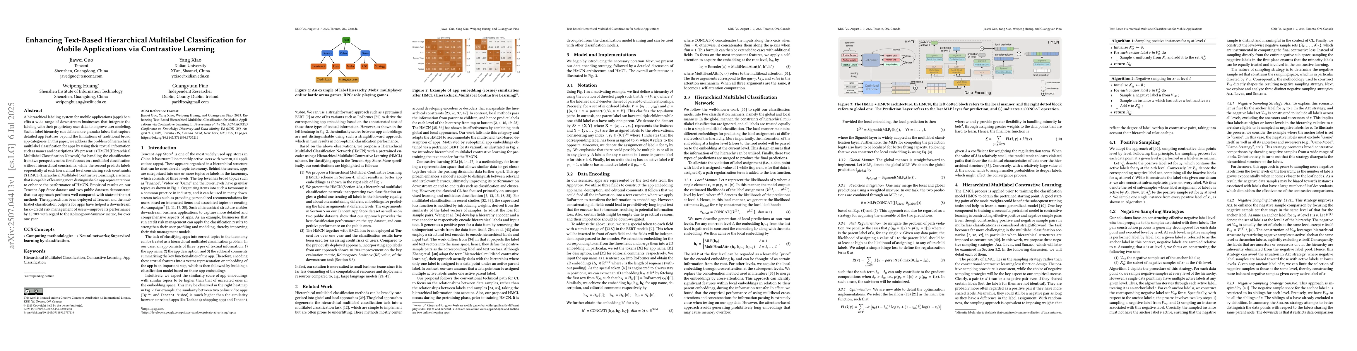 Thumbnail for Enhancing Text-Based Hierarchical Multilabel Classification for Mobile
  Applications via Contrastive Learning