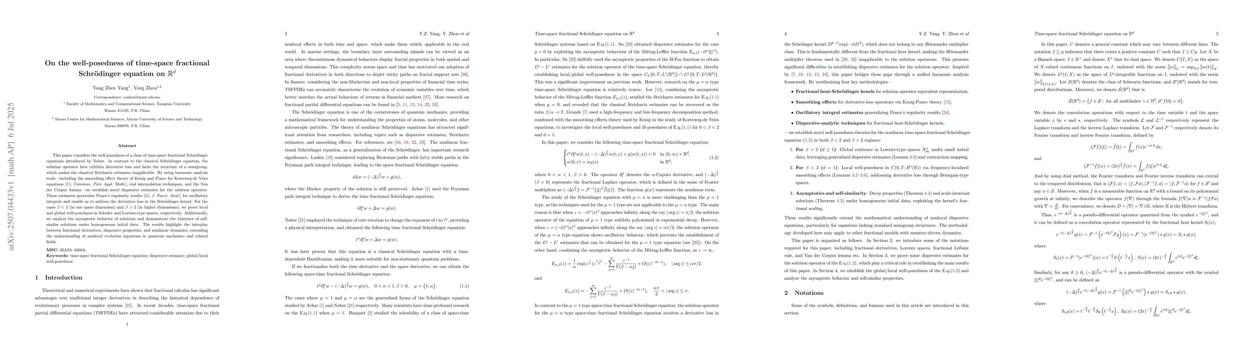 Thumbnail for On the well-posedness of time-space fractional Schrödinger equation
  on $\mathbb{R}^{d}$