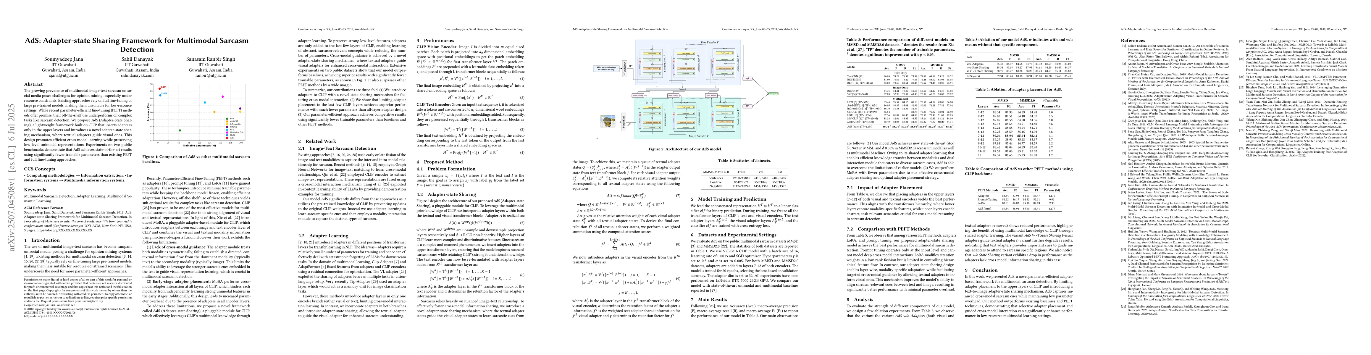 Thumbnail for AdS: Adapter-state Sharing Framework for Multimodal Sarcasm Detection