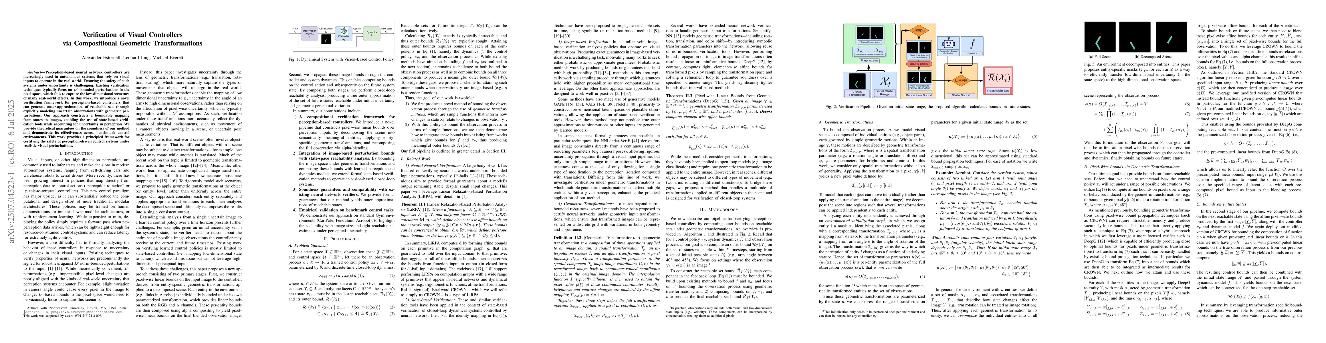 Thumbnail for Verification of Visual Controllers via Compositional Geometric
  Transformations