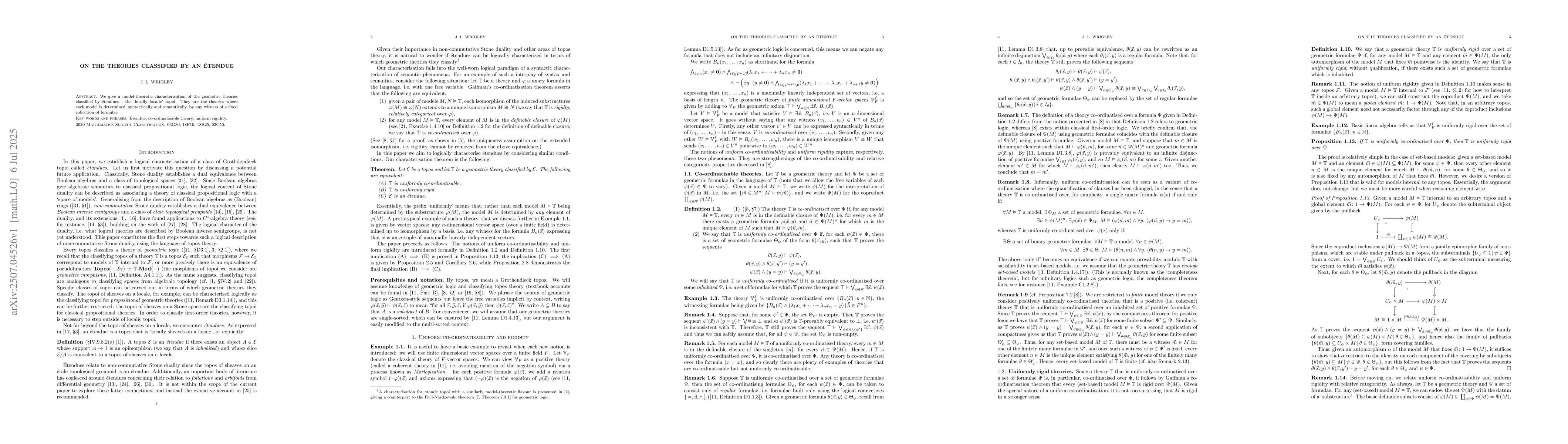 Thumbnail for On the theories classified by an étendue