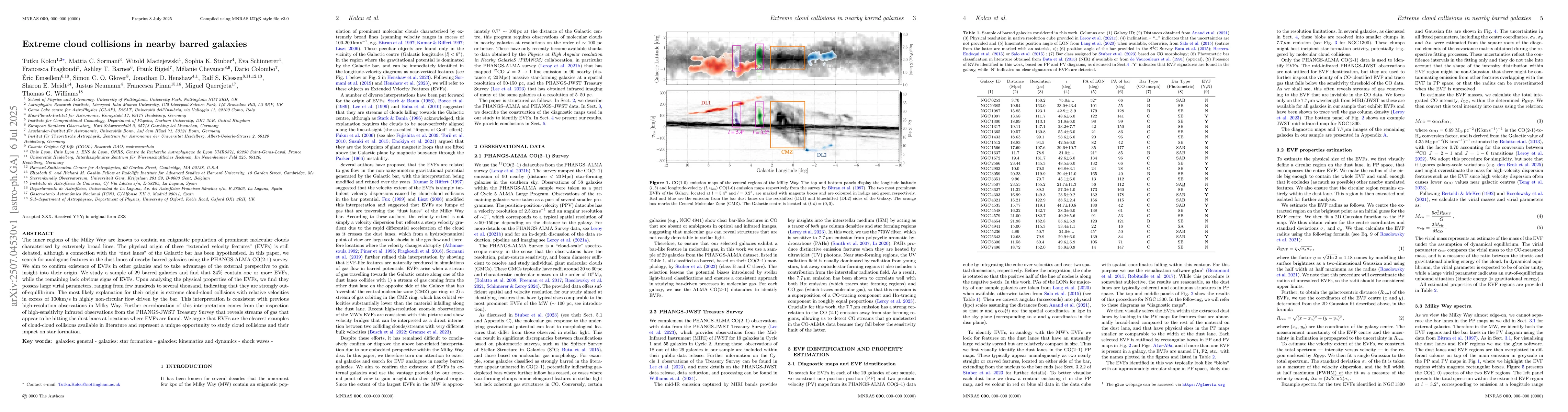 Thumbnail for Extreme cloud collisions in nearby barred galaxies