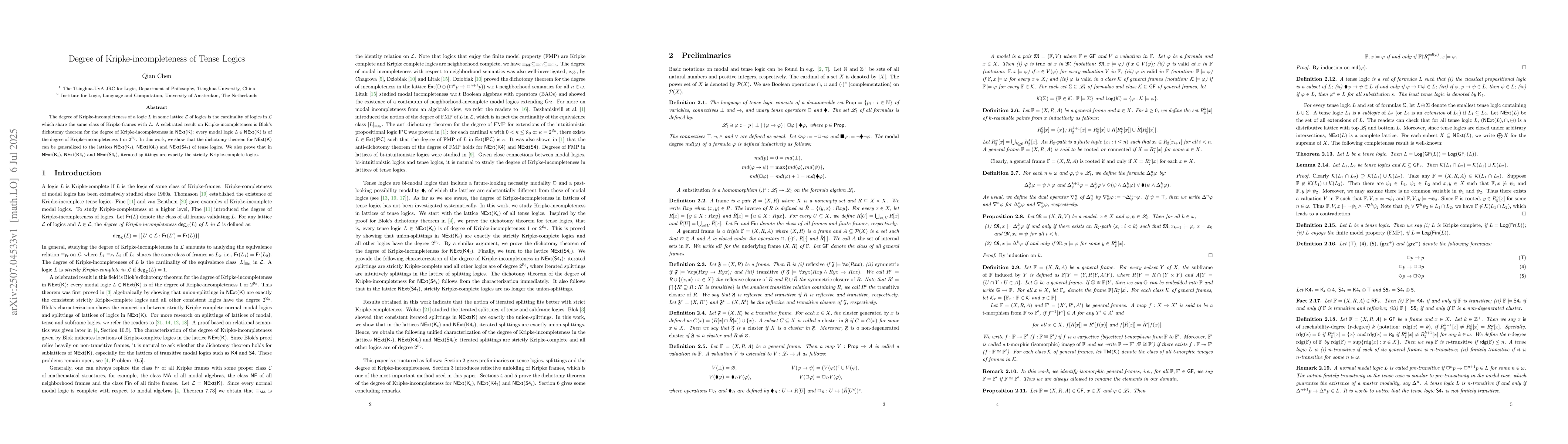 Thumbnail for Degree of Kripke-incompleteness of Tense Logics