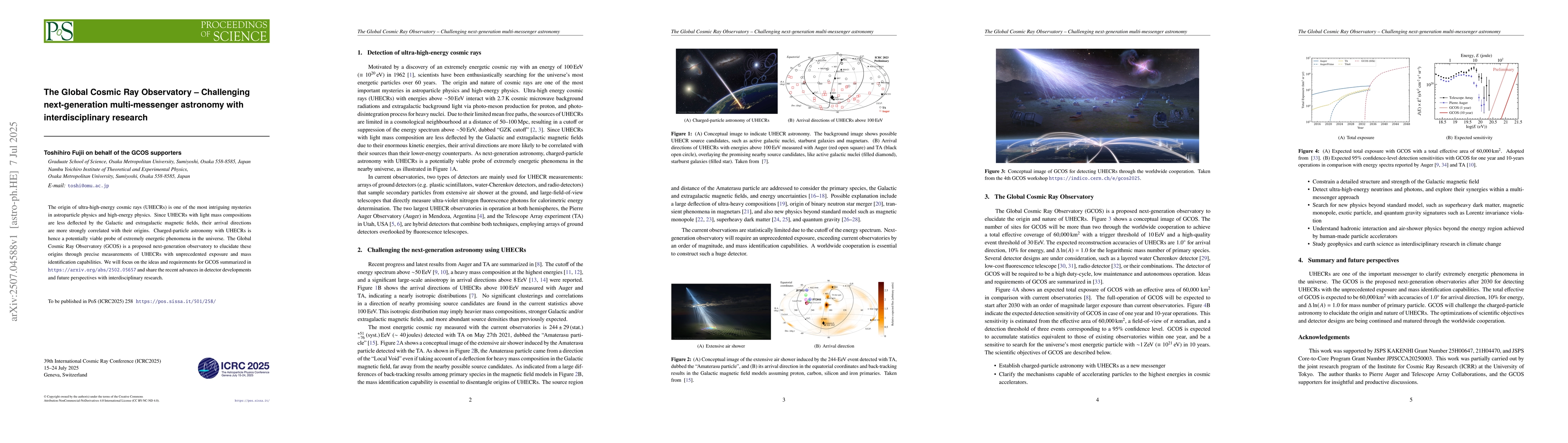 Thumbnail for The Global Cosmic Ray Observatory -- Challenging next-generation
  multi-messenger astronomy with interdisciplinary research