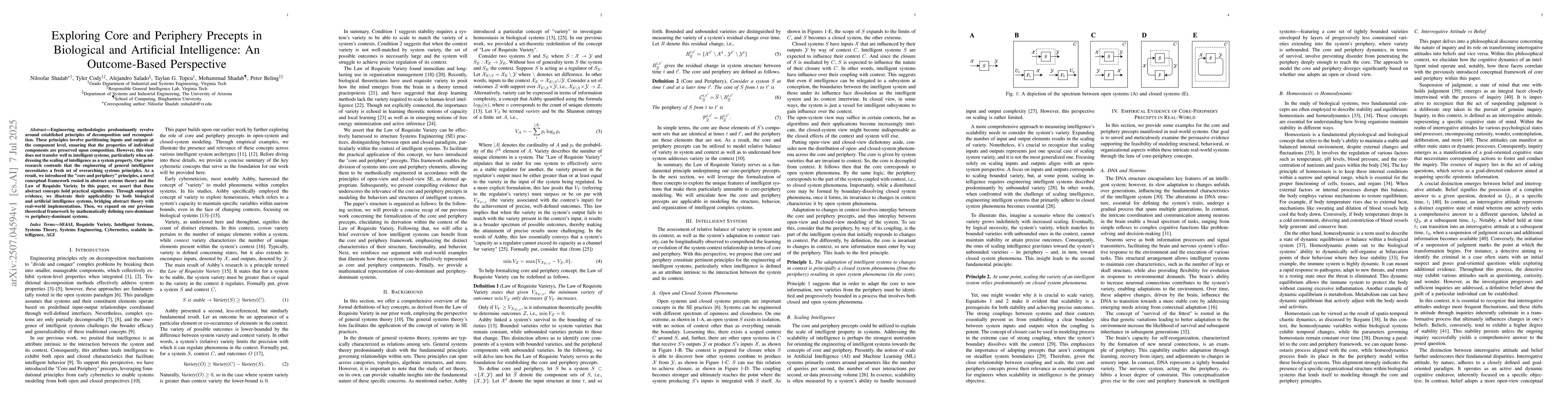 Thumbnail for Exploring Core and Periphery Precepts in Biological and Artificial
  Intelligence: An Outcome-Based Perspective