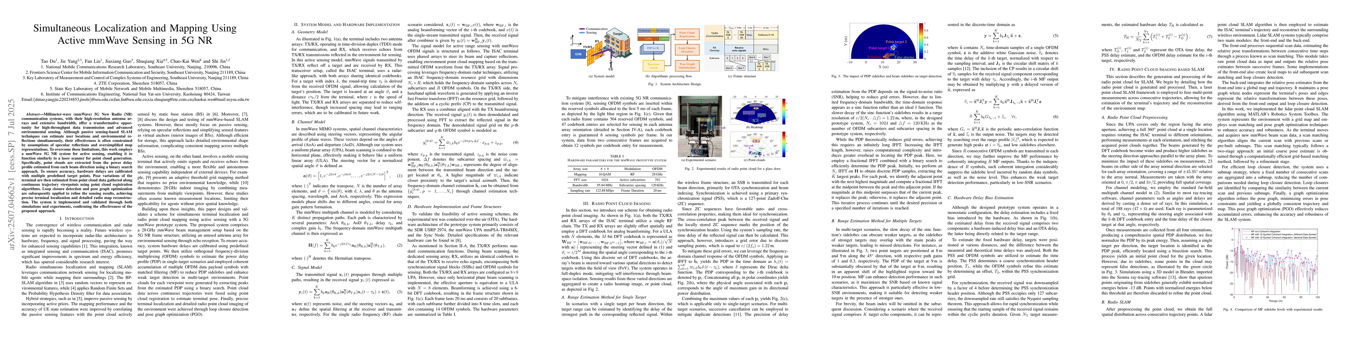 Thumbnail for Simultaneous Localization and Mapping Using Active mmWave Sensing in 5G
  NR