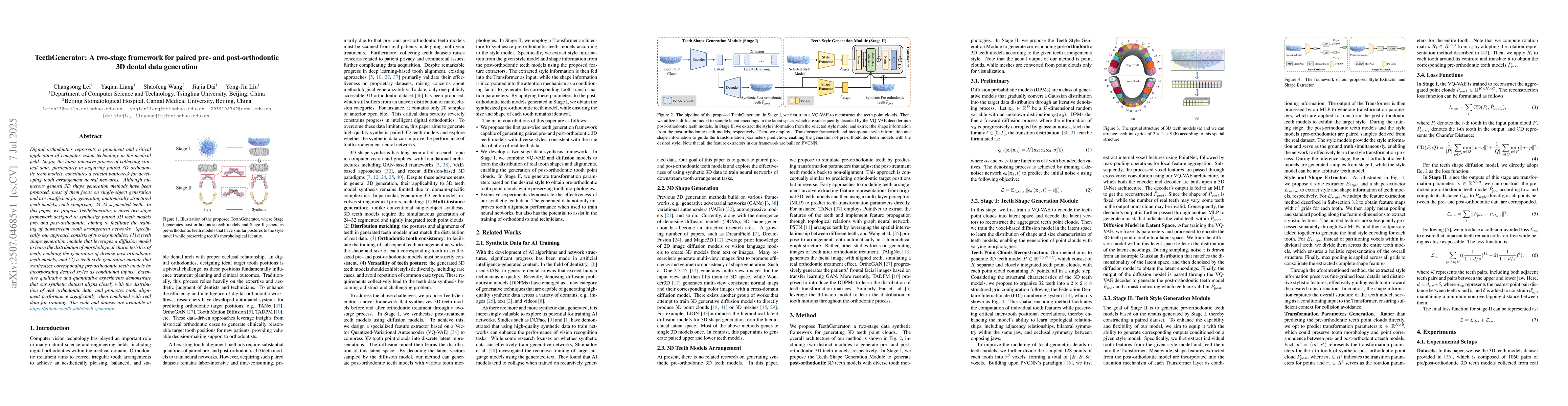 Thumbnail for TeethGenerator: A two-stage framework for paired pre- and
  post-orthodontic 3D dental data generation