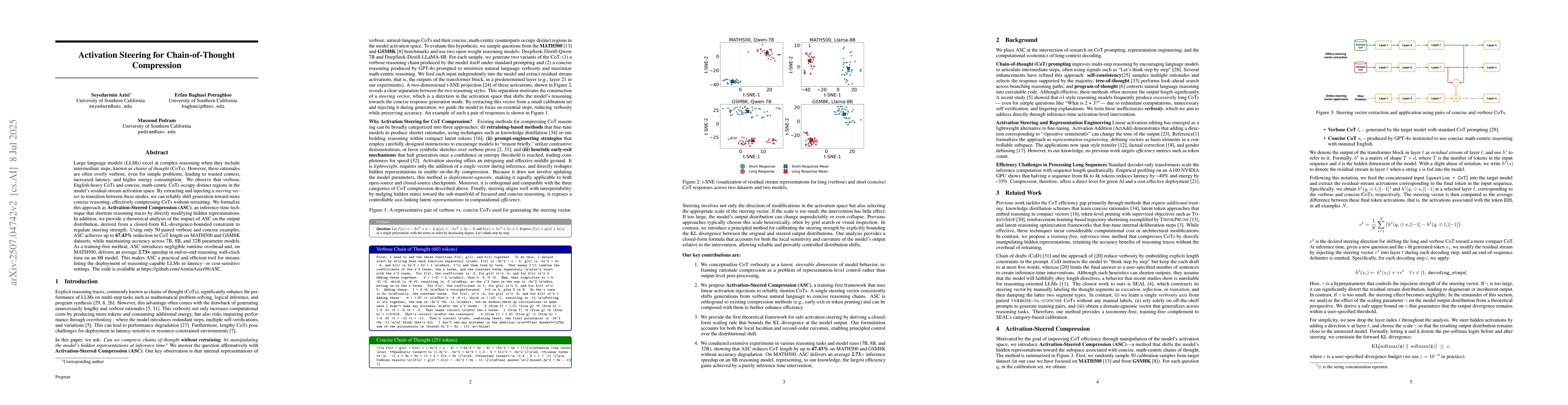 Thumbnail for Activation Steering for Chain-of-Thought Compression