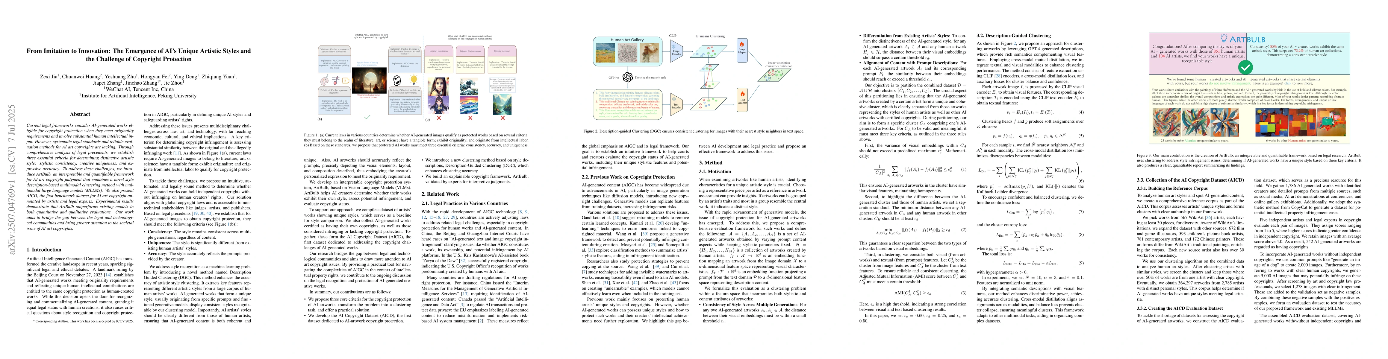 Thumbnail for From Imitation to Innovation: The Emergence of AI Unique Artistic Styles
  and the Challenge of Copyright Protection
