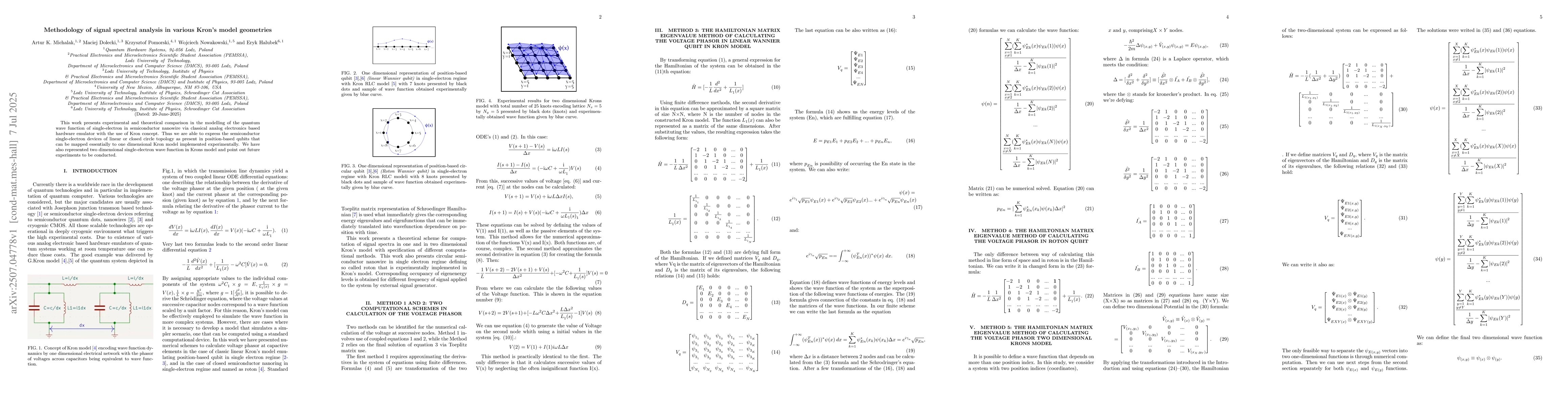 Thumbnail for Methodology of signal spectral analysis in various Kron model geometries