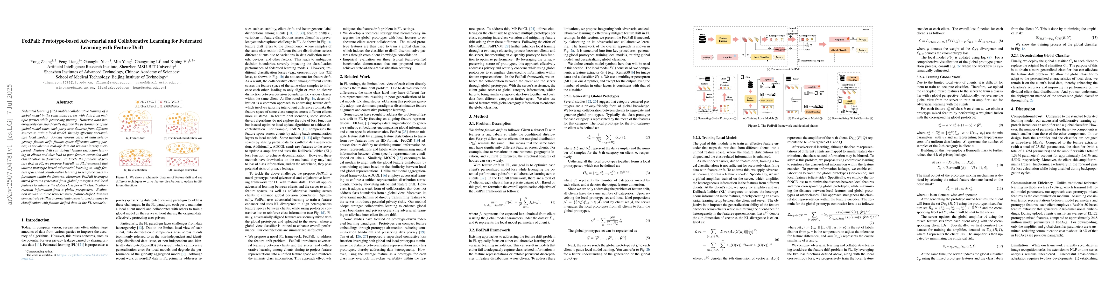 Thumbnail for FedPall: Prototype-based Adversarial and Collaborative Learning for
  Federated Learning with Feature Drift