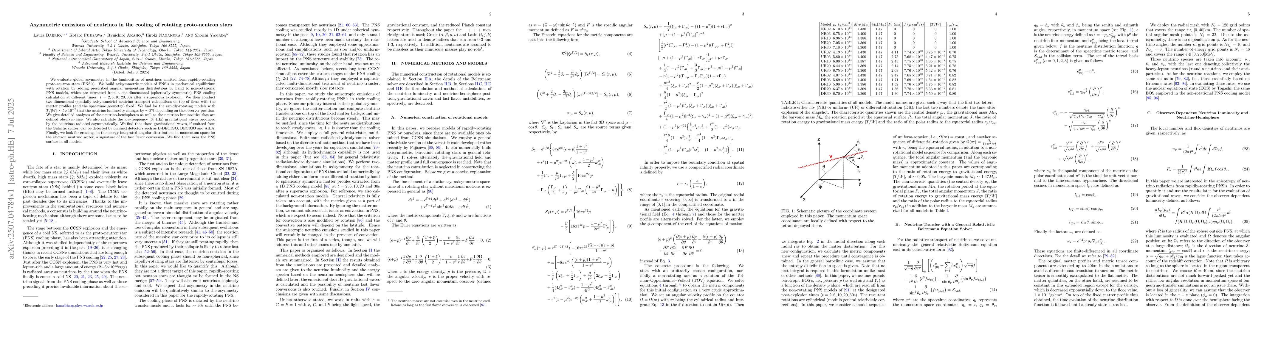 Thumbnail for Asymmetric emissions of neutrinos in the cooling of rotating
  proto-neutron stars