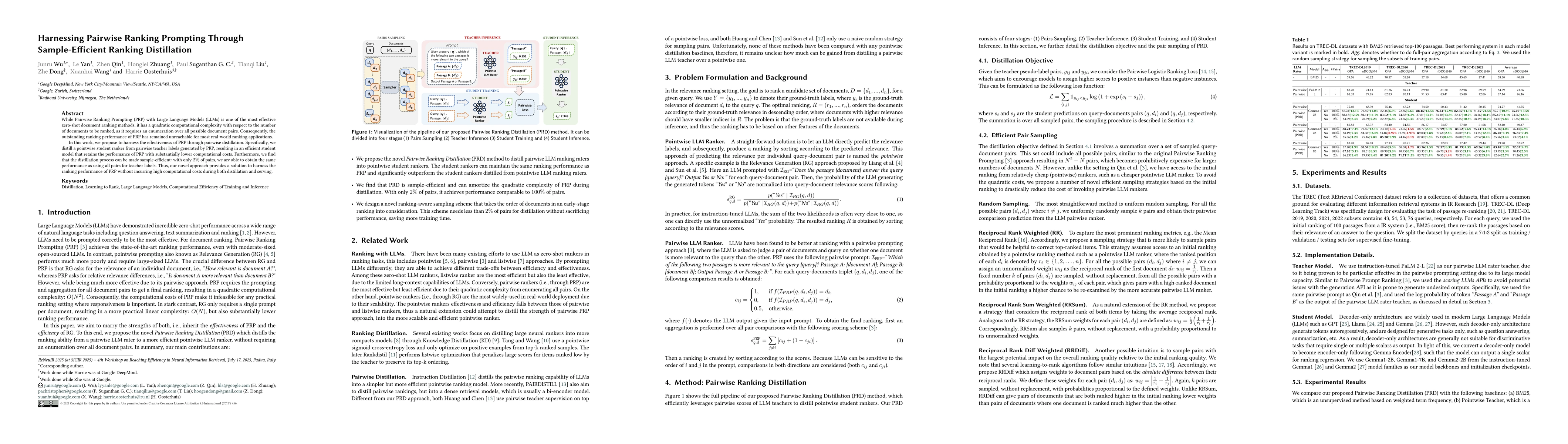 Thumbnail for Harnessing Pairwise Ranking Prompting Through Sample-Efficient Ranking
  Distillation