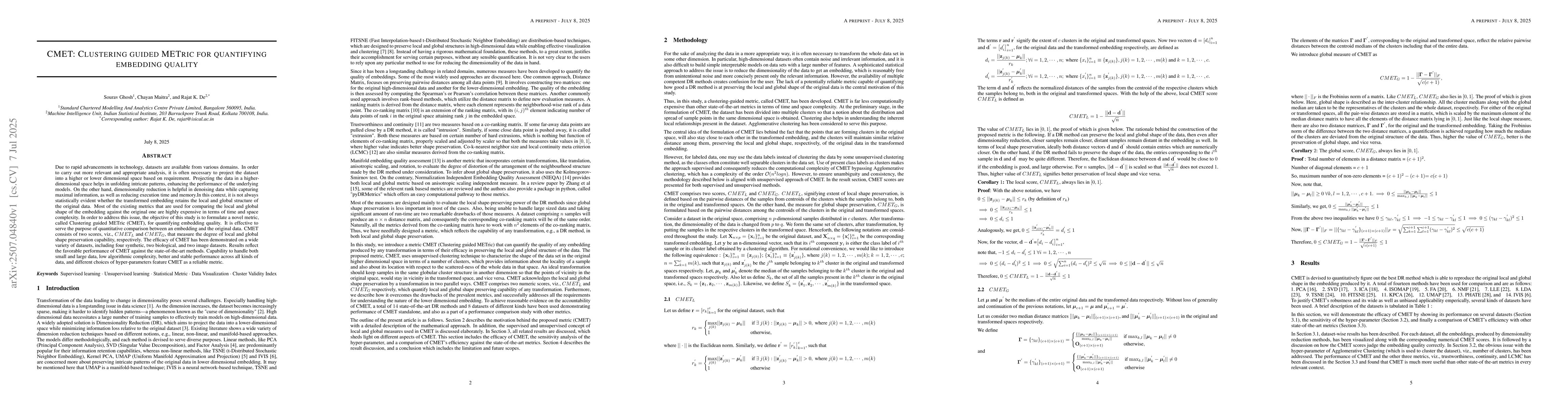 Thumbnail for CMET: Clustering guided METric for quantifying embedding quality