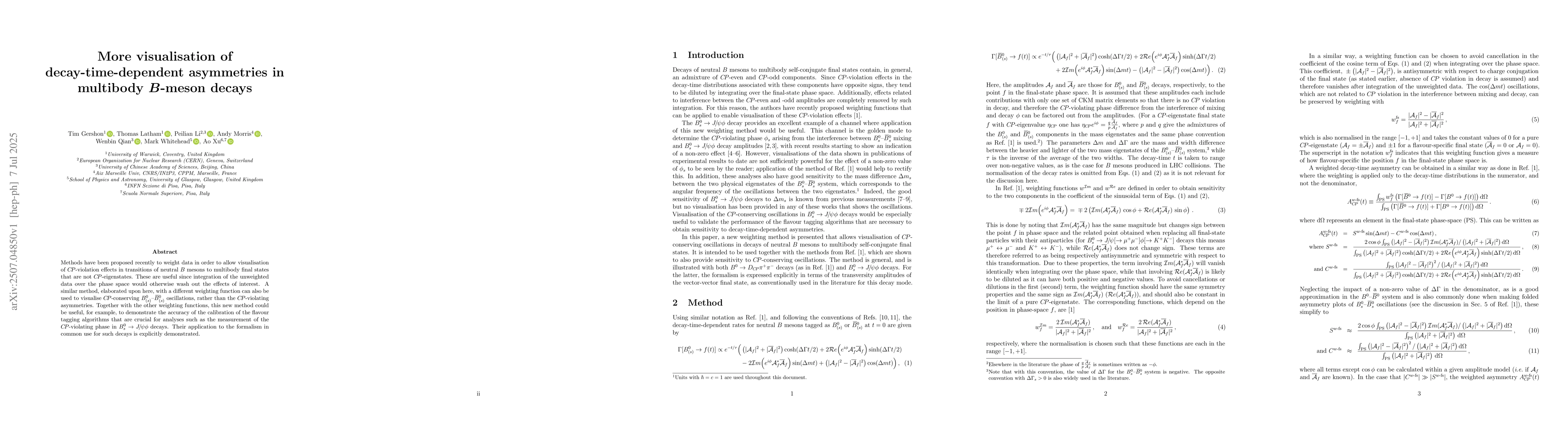 Thumbnail for More visualisation of decay-time-dependent asymmetries in multibody
  B-meson decays