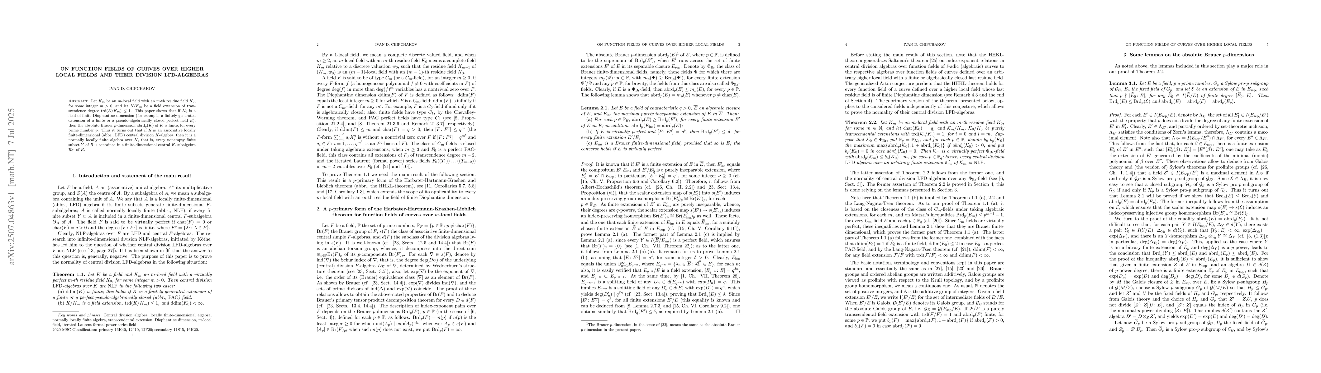 Thumbnail for On function fields of curves over higher local fields and their division
  LFD-algebras