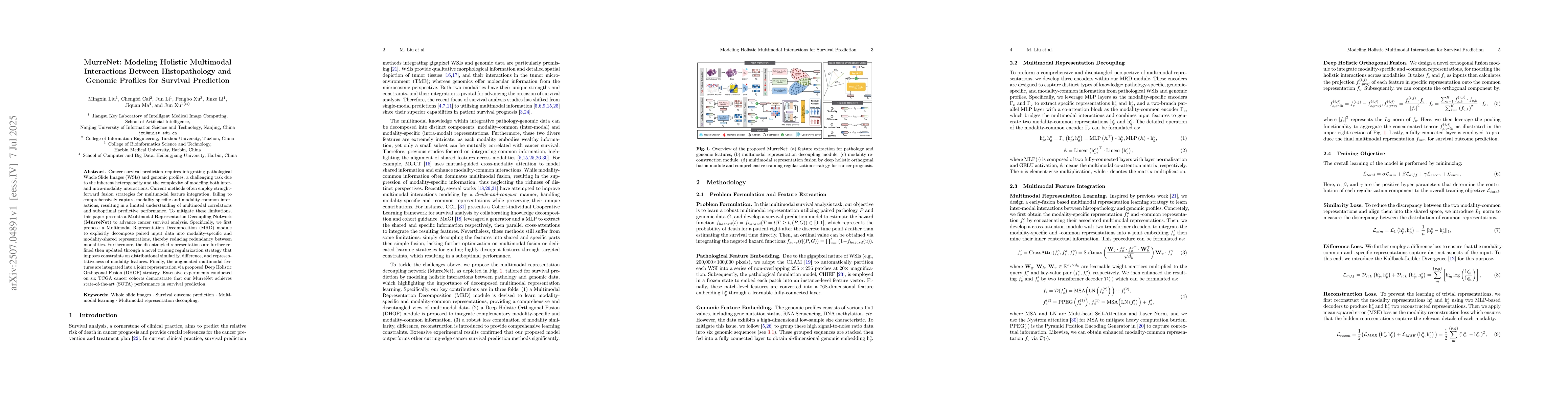 Thumbnail for MurreNet: Modeling Holistic Multimodal Interactions Between
  Histopathology and Genomic Profiles for Survival Prediction