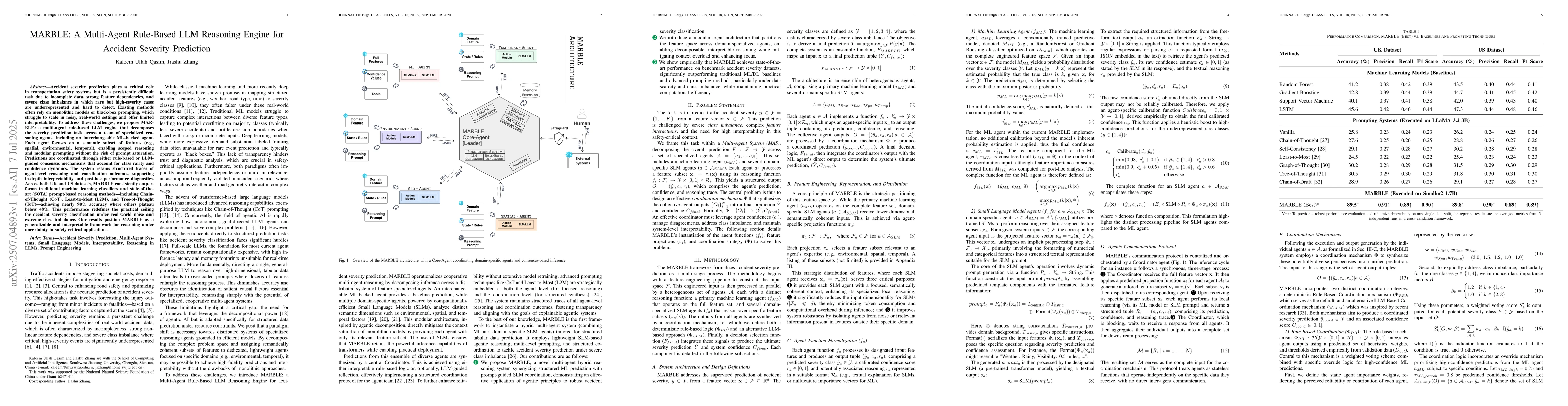 Thumbnail for MARBLE: A Multi-Agent Rule-Based LLM Reasoning Engine for Accident
  Severity Prediction