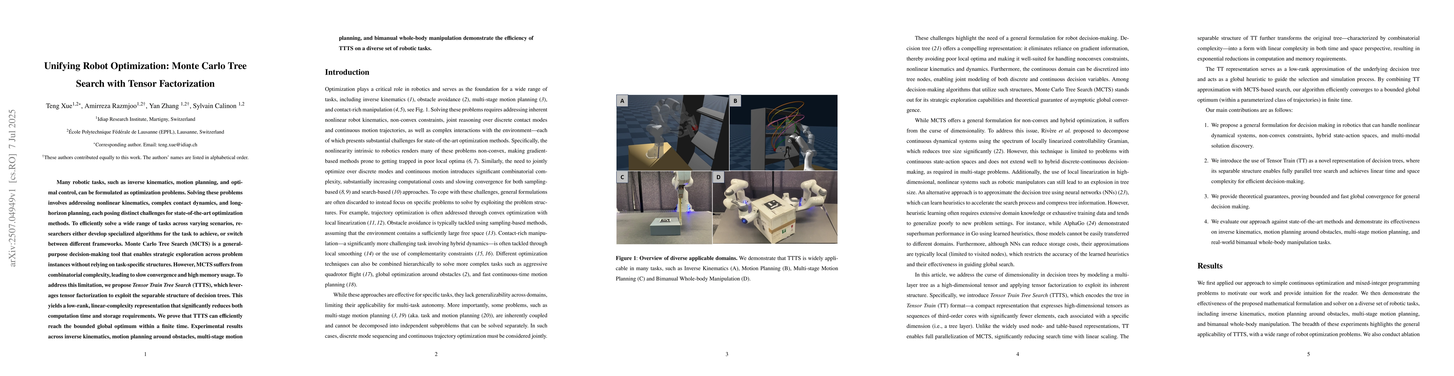 Thumbnail for Unifying Robot Optimization: Monte Carlo Tree Search with Tensor
  Factorization