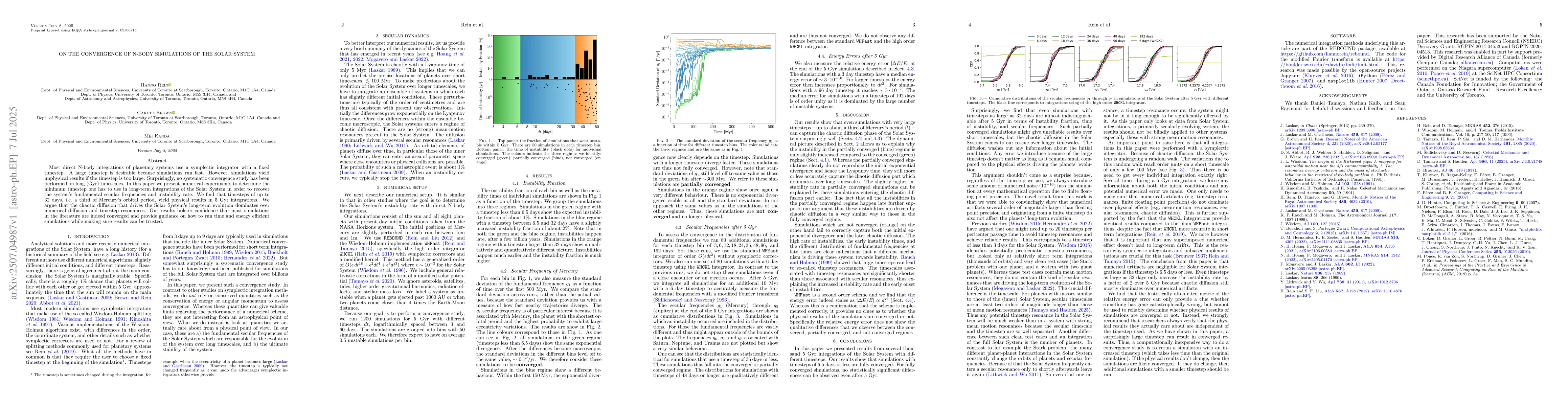 Thumbnail for On the convergence of N-body simulations of the Solar System