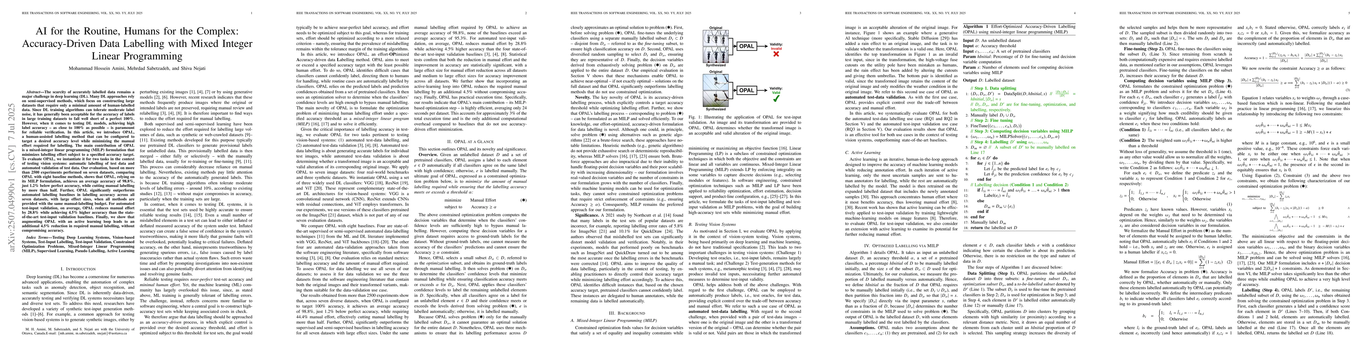 Thumbnail for AI for the Routine, Humans for the Complex: Accuracy-Driven Data
  Labelling with Mixed Integer Linear Programming