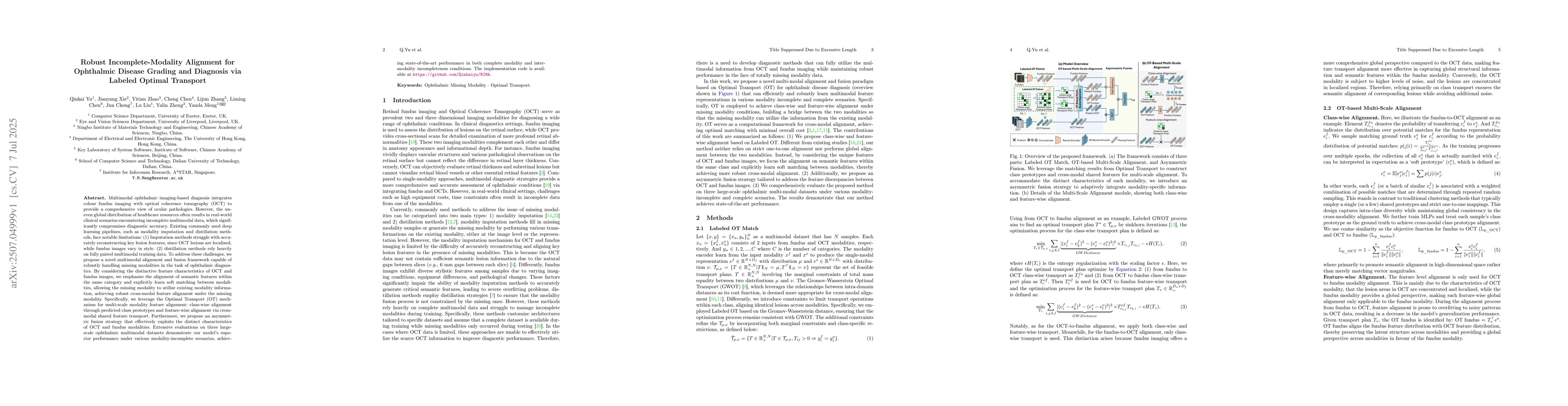 Thumbnail for Robust Incomplete-Modality Alignment for Ophthalmic Disease Grading and
  Diagnosis via Labeled Optimal Transport