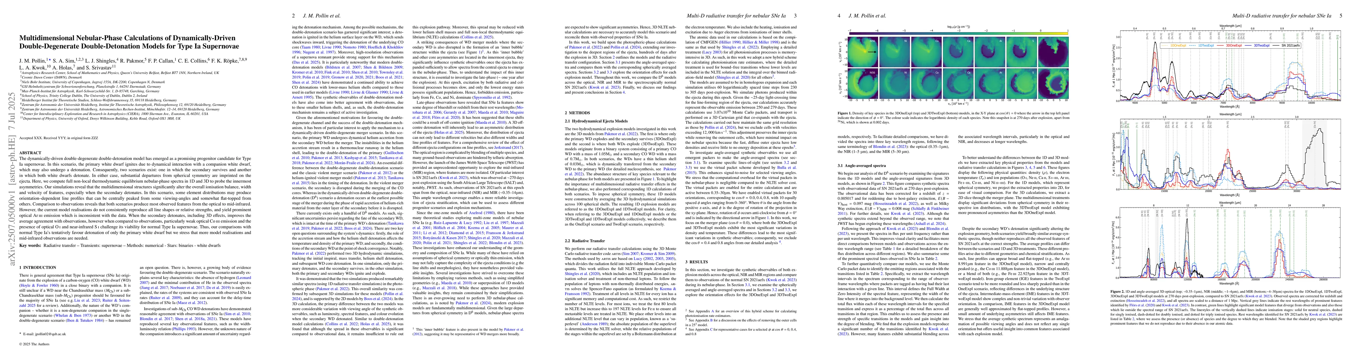 Thumbnail for Multidimensional Nebular-Phase Calculations of Dynamically-Driven
  Double-Degenerate Double-Detonation Models for Type Ia Supernovae