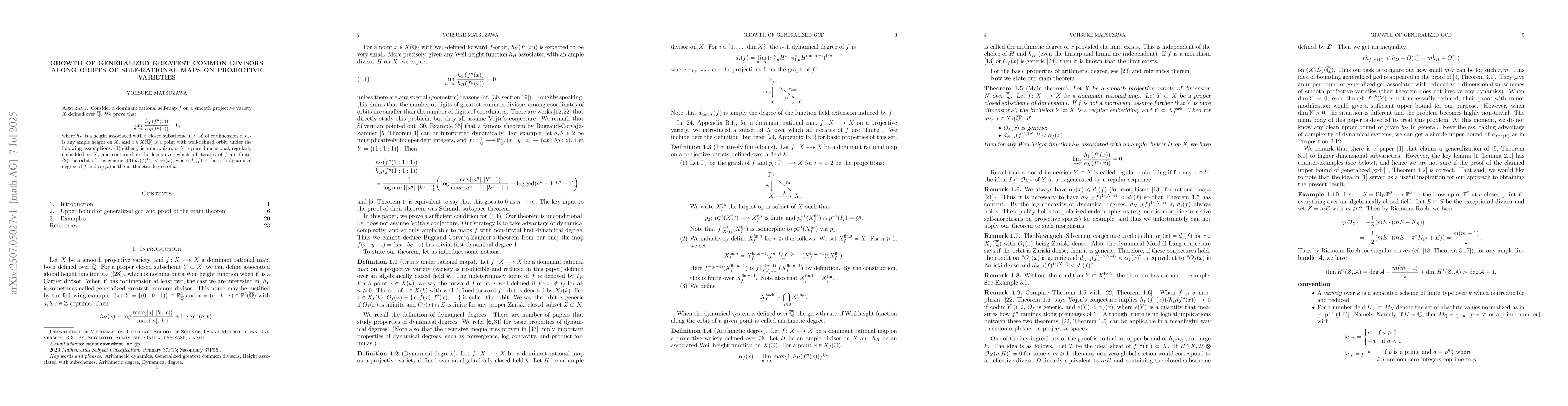 Thumbnail for Growth of generalized greatest common divisors along orbits of
  self-rational maps on projective varieties