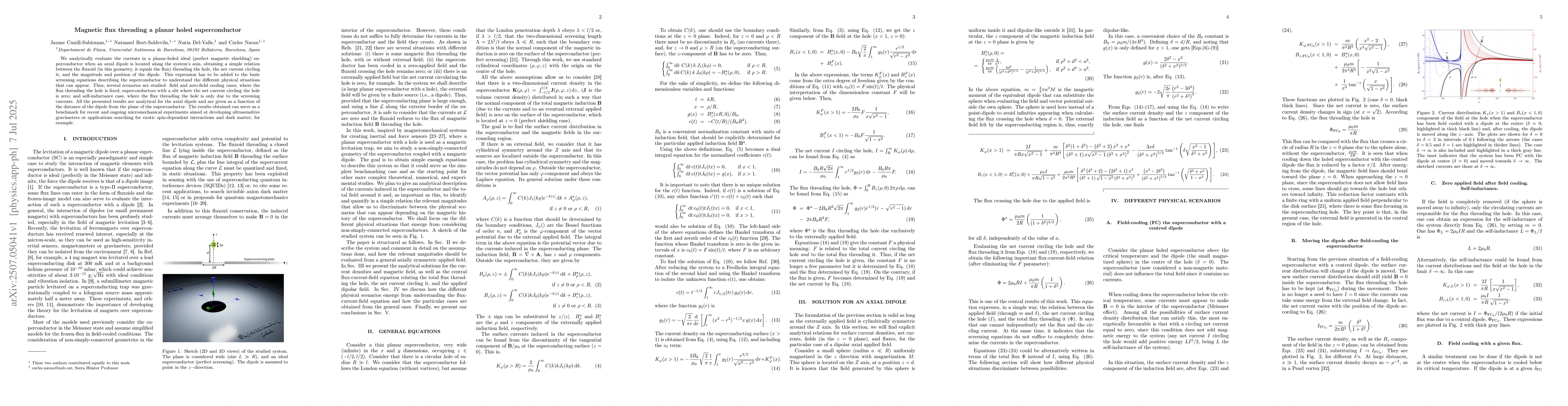 Thumbnail for Magnetic flux threading a planar holed superconductor