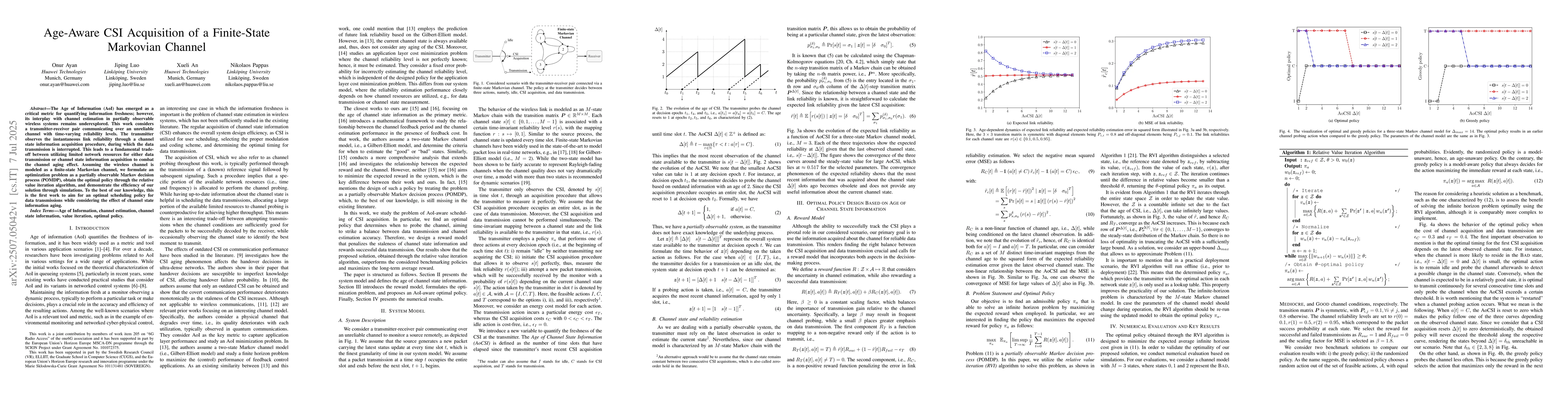 Thumbnail for Age-Aware CSI Acquisition of a Finite-State Markovian Channel