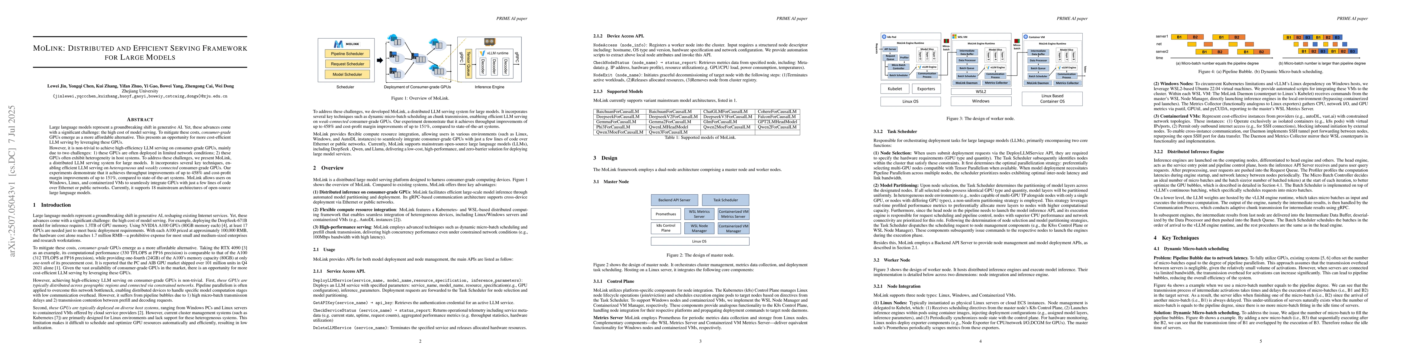 Thumbnail for MoLink: Distributed and Efficient Serving Framework for Large Models
