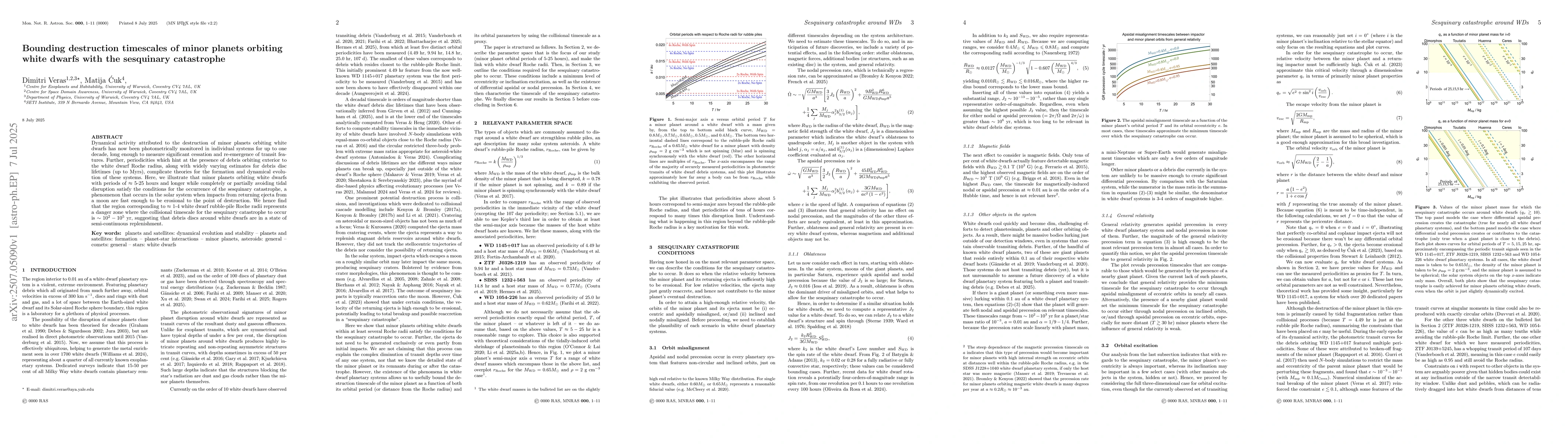 Thumbnail for Bounding destruction timescales of minor planets orbiting white dwarfs
  with the sesquinary catastrophe