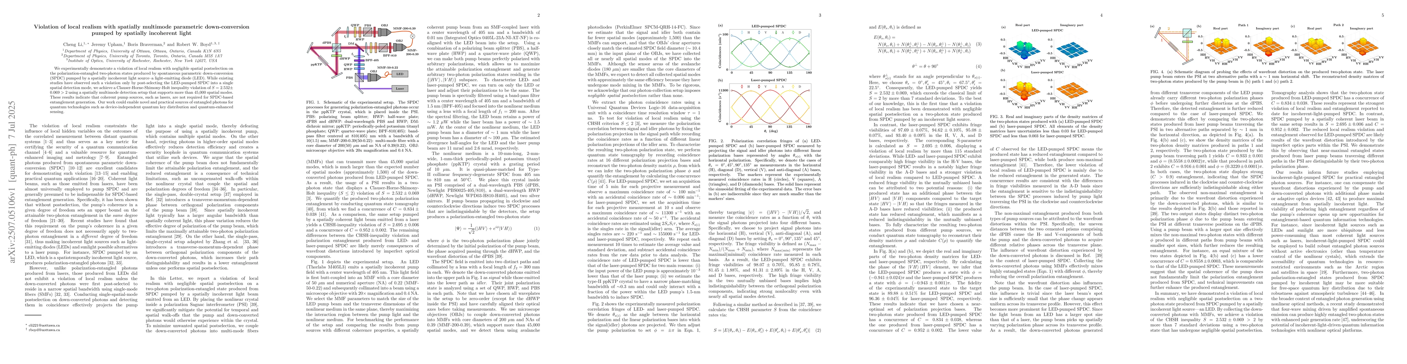 Thumbnail for Violation of local realism with spatially multimode parametric
  down-conversion pumped by spatially incoherent light