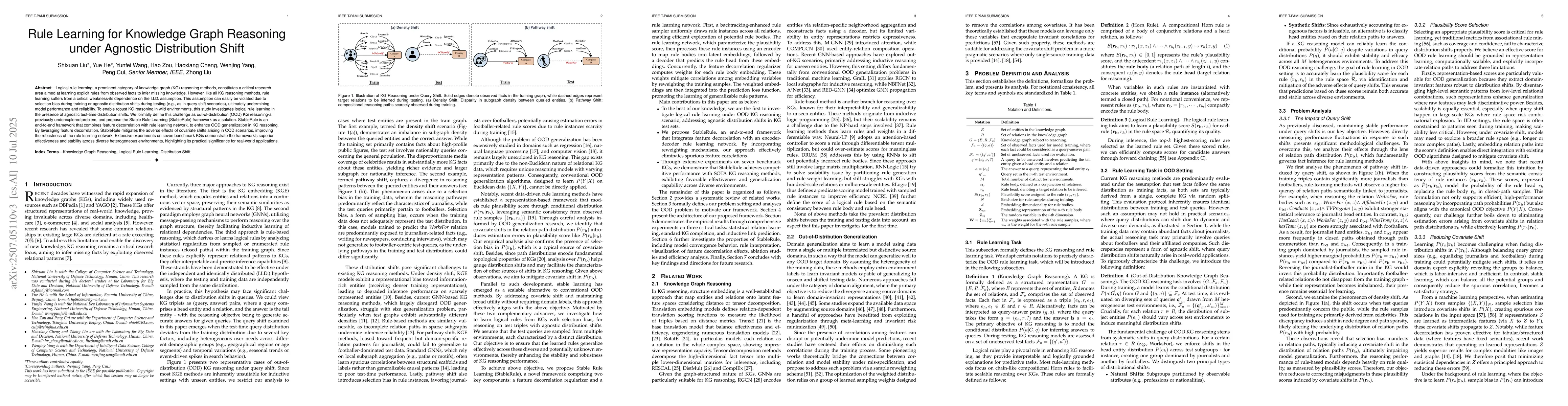 Thumbnail for Rule Learning for Knowledge Graph Reasoning under Agnostic Distribution
  Shift